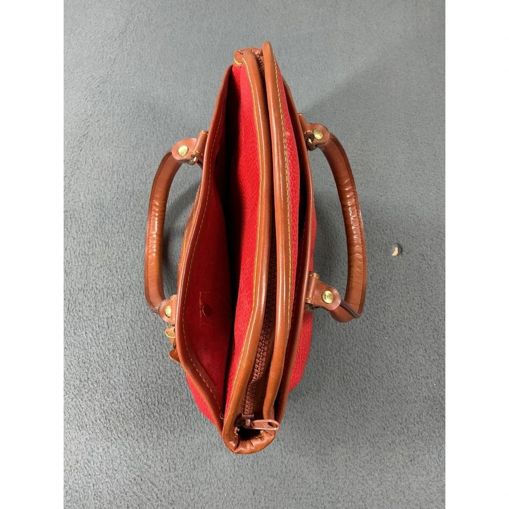 Vintage Dooney & Bourke‎ All Weather Leather Satchel Bag Womens Small Red AWL